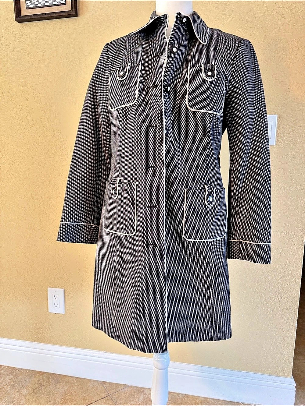 Black & White Trench Coat Like New